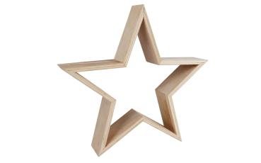 Preview: Deko Holzstern 22cm - 2 Farben -